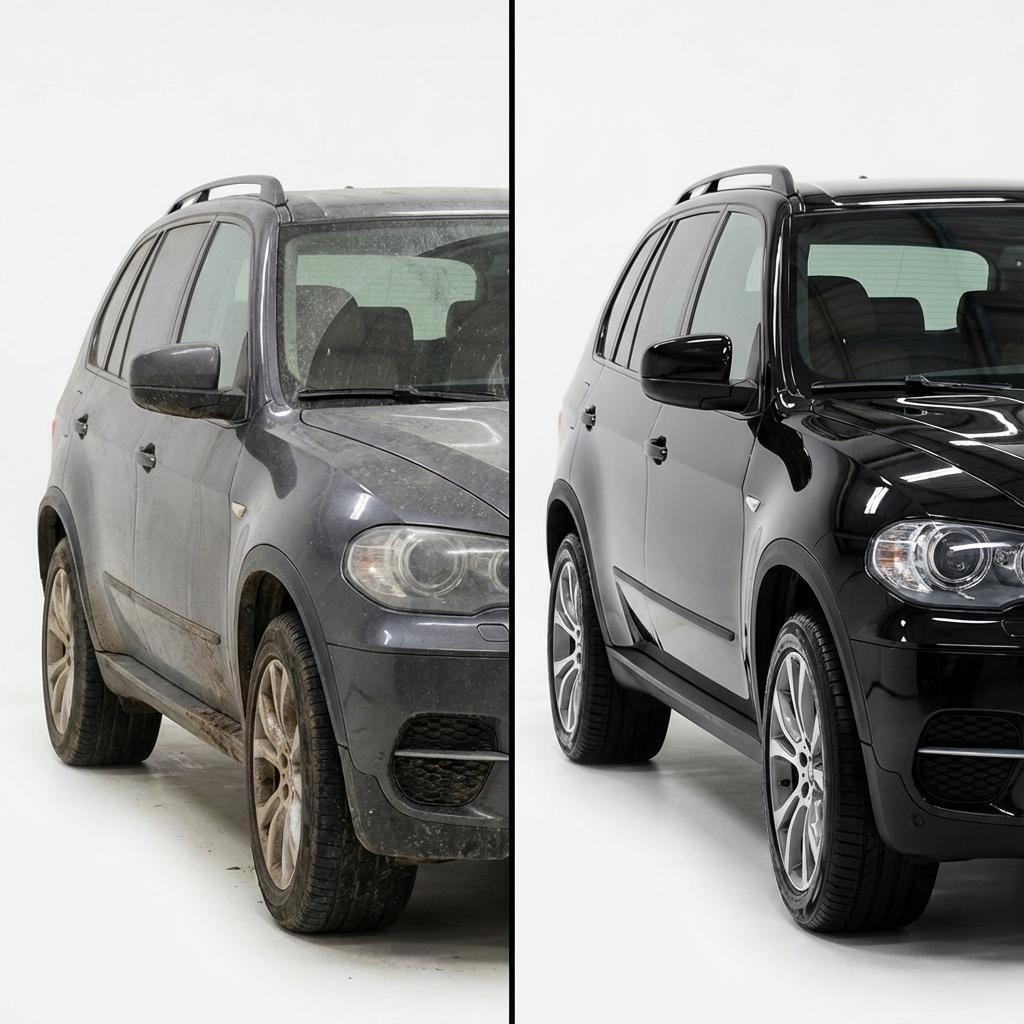 Before and After Car Detailing