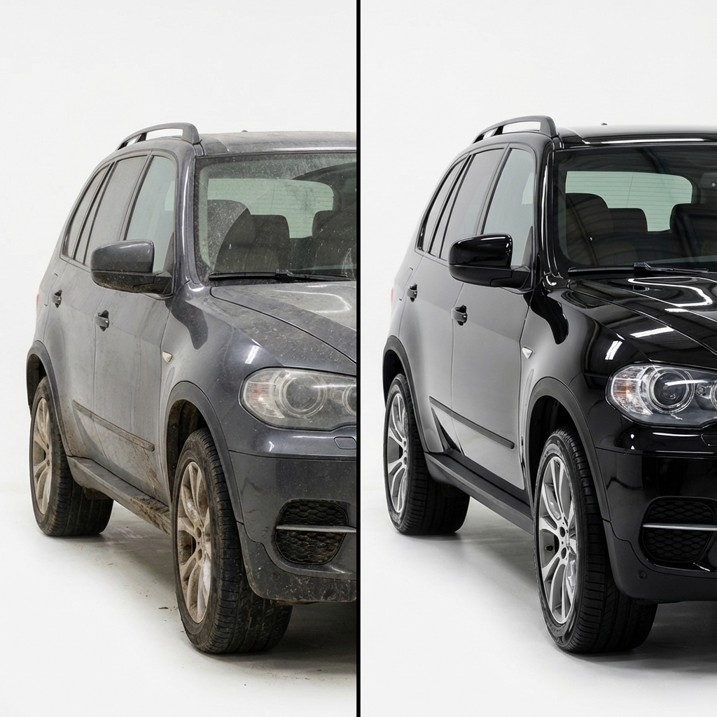 Before and After Car Detailing