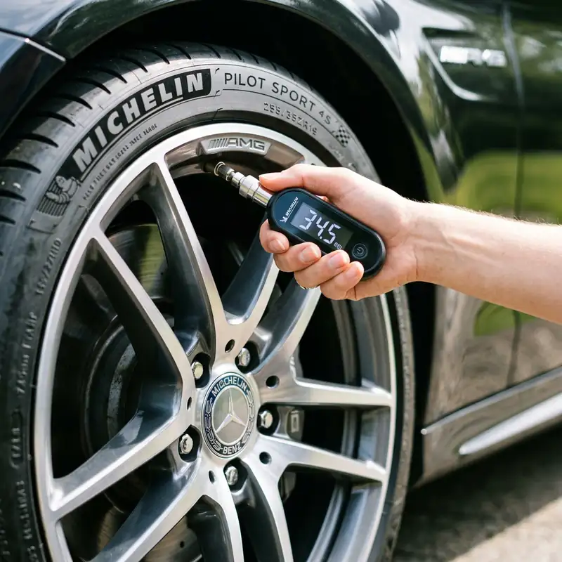 Digital tire pressure check